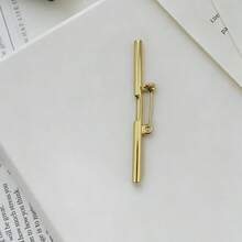 Broche vintage em cobre com formato de tubo de ensaio e flor, um elegante acessório para lapela com estampa floral. Ideal para decorar camisas e ternos. - Multicolorido - Ver 6