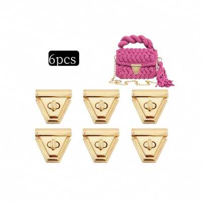 6 piezas Hebilla de bloqueo de metal retorcido, accesorios de hardware de bolsa de bloqueo de hierro, broche retorcido para bolsos DIY, bolsos cruzados, carteras, maletas, cajas de regalo, perfecto para artesanía de cuero, fabricación de bolsos, reparación de carteras, también se puede usar como conector de dije de bolso, componente colgante de llavero, bloqueo retorcido resistente a la oxidación, ideal para artesanos, entusiastas de bricolaje, sastres, gran regalo del Día de la Madre, regalo del Día del Padre, regalo de graduación para amantes de la artesanía, adecuado para el hogar, el taller, el estudio, la decoración de bolsos de viaje