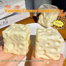 1个方形挤压奶酪球玩具，TPR外壳，慢回弹，内含奶酪馅，可挤压，DIY奶酪挤压玩具，粉色奶酪双色，超柔软减压材质，生日/万圣节礼物，完美礼物，青少年减压礼物 - 彩色 - 查看 5