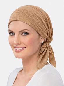 1 chiếc khăn trùm đầu tam giác bằng vải chiffon xếp ly dành cho nữ, có thể dùng để quấn tóc hoặc làm mũ cho người đang điều trị hóa trị, thích hợp sử dụng hàng ngày. - Nhiều màu - Xem 1