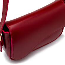 Stylish Women's Baguette Shoulder Bag With Front Detail - 紅色 - 查看 3