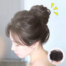 猫耳假发发髻发夹，蓬松假发髻发饰，可爱甜美双发髻发夹，假发环双发髻盘发，花朵发髻发饰 HA2770 - 彩色 - 查看 5