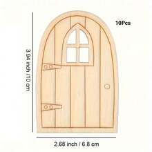 Kit de artesanato faça você mesmo com porta de madeira de fada, mini portas inacabadas para artesanato, casas de bonecas e decoração de árvores de jardim - Multicolorido - Ver 8