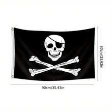 2x3 Ft Pirate Skull Flag - Durable Polyester Skull & Crossbones Flag With Brass Grommets For Indoor/Outdoor Decor - Pirate - View 8