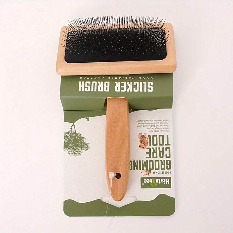 Bàn chải chải lông chó, bàn chải gỗ có gai để loại bỏ lông thú cưng. - Xem 1