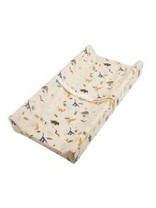 1pc Waterproof PU Covered Baby Diaper Changing Pad With Safety Strap, Dinosaur & Unicorn Pattern Design, Essential Baby Item - Multicolor - View 9