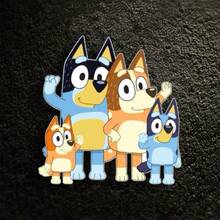 Bluey 可爱卡通车身贴纸，布鲁伊狗贴纸，电动汽车贴纸，行李箱防刮贴纸 - 彩色 - 查看 3