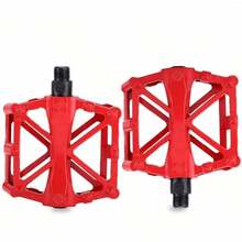 1 Pair 9/16" Bicycle Pedals, Suitable For Mountain Bikes, Road Bikes, Equipped With 16 Anti-Slip Studs - Lightweight Aluminum Alloy Flat Platform Pedals, Applicable For Touring Bikes, Road Bikes, Etc. - Multicolor - View 9