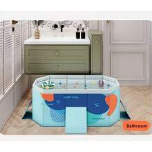 Inflatable Outdoor Swimming Pool, No Inflation Required, With Cute Animal & Dinosaur Patterns - Easy To Assemble Swimming Bucket With Stable Legs, Suitable For Backyard Cooling In Summer, Provides Small Space Usage (No Accessories) - B - View 4