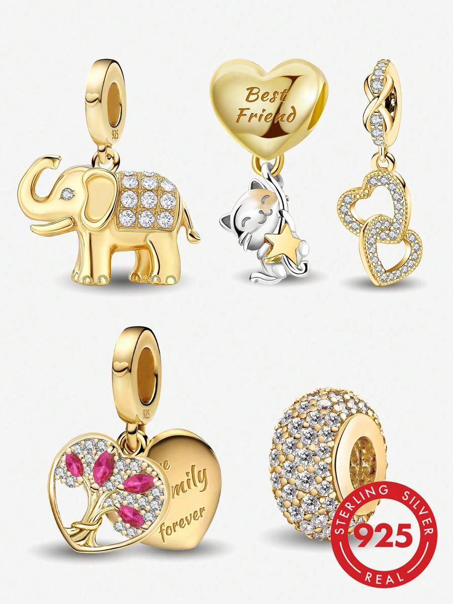 1 pieza Colgante de plata de ley 925 con diseño de corazón infinito, adecuado para hacer pulseras de joyería DIY para mujeres