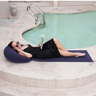 1 Pieza Colchoneta inflable para exteriores, Esterilla de picnic, Esterilla impermeable, Esterilla para secar al sol con almohada, Material suave adecuado para acampada al aire libre, playa, natación, ocio al aire libre, regalo