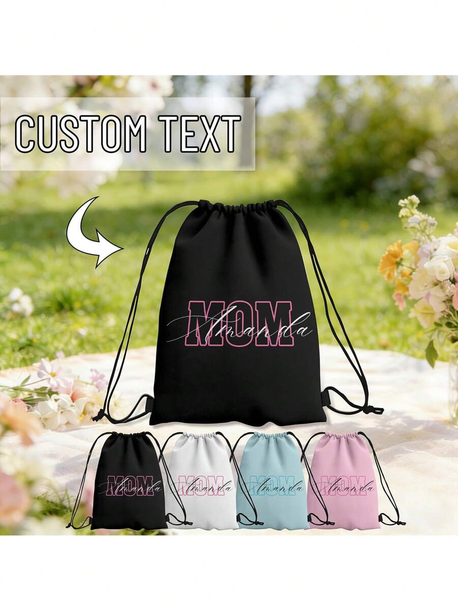 1 Ba lô dây rút tùy chỉnh, ba lô in tên và chữ cá nhân hóa, túi nhẹ tùy chỉnh cho phòng tập thể dục, du lịch, sử dụng hàng ngày. - Nhiều màu - Xem 1