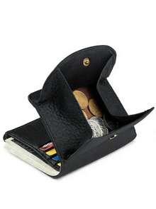 New Women PU Leather Mini Wallet, Folding Minimalist Ultra-Thin Compact Soft Leather Wallet, Card Holder & Coin Purse For Women Money Wallet Purse Wallet Small Wallet Cute Wallet Travel Essential Summer - Black - View 1