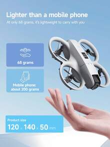 Máy bay không người lái Quadcopter I1PRO nâng cấp năm 2026 với camera kép, chức năng tránh vật cản, bảo vệ cánh quạt tích hợp và điều khiển từ xa bằng màn hình, khả năng bay lơ lửng nhờ cảm biến quang học, hệ thống đèn chiếu sáng độc đáo, chụp ảnh/quay video bằng cử chỉ, món quà hoàn hảo cho mọi dịp lễ. - Xem 7