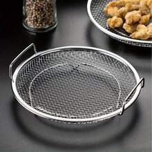 1pc Stainless Steel Polished Frying Basket With Handle, All-Season Kitchen Strainer For Frying, Grilling - Silver - View 7