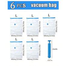 1/5/6/10/13pcs Multi-Size High Quality Vacuum Compression Storage Bags, Suitable For Travel Essentials, Clothes, Bedding, Blankets, Portable With Hand Pump, No Electric Needed. Can Be Used For Decoration, Holiday, Room, Home, Bedroom, Dresses, Pants, Shoes, Jeans, Boots, Skirts, Etc. Vacuum Compression Bags, Thick Storage Bags For Clothes, Quilts, Down Jackets, Moisture-Proof And Anti-Moth, Travel Organizer - Multicolor - View 28