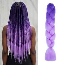 Extensions de cheveux tressés en fibre synthétique dégradé violet. Fibres résistantes à haute température pour tresses sénégalaises, tresses boîtes, queue de cheval tressée, pour une utilisation quotidienne - Multicolore - Voir 7