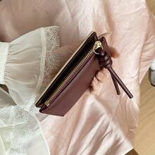 Dompet Lipat Minimalis dengan Tali Gantungan - Dompet Wanita Gaya Korea Populer, Dapat Dilipat, Aneka Warna, Estetika Mewah, Cocok untuk Pelajar - MultiWarna - View 4