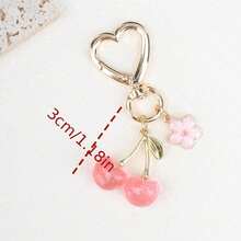 Unisex New Shiny Simulated Cherry Keychain Fashion Exquisite 3D Cherry Blossom Accessory Bag Pendant - Red - View 3