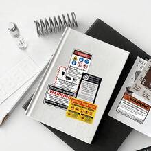 75张卡通警告贴纸，危险禁止贴纸，适用于滑板、吉他、笔记本电脑、摩托车、汽车、经典贴纸、剪贴簿用品等。 - 75件 - 查看 8