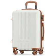 Maleta De Viaje Carry On 20" de Mano Cabina 10kg Rígida Doble Refuerzo Con * TSA Lock * Luggage suitcase Armored Travel - Palace - Beis - Ver 7