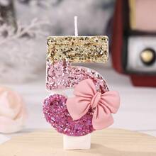 Nến số trang trí bánh sinh nhật hình nơ tím mộng mơ dành cho nữ, sản phẩm mới về, mặt hàng bán chạy xuyên biên giới. - Nhiều màu - Xem 8