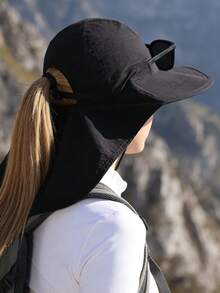 1pc Quick-Dry Visor Hat With Neck Cover, Suitable For Hiking, Trekking, Camping,Summer,Beach,Holiday,Travel - and Shawls That Can Be Inserted - View 3