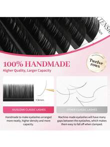 Extensiones de pestañas individuales clásicas de volumen XIUSUZAKI de tallo corto, 2D Y, de color negro mate - Ver 5