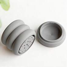 ORIZZONTE Jarrón decorativo moderno con diseño de anillos superpuestos – Estilo escultural minimalista para suculentas y cactus – Soporte creativo para plantas para el hogar/oficina – 100% Hecho en Italia, Envío desde Italia - gris - Ver 4