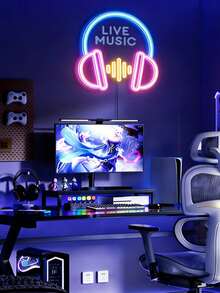 Customized Live Music Music Neon Lights | USB Powered Personalized Earphone Decoration, Suitable For Game Rooms, Bedrooms, Cat Ears, Girls, Men's Caves, And Gifts For Boyfriends. - Multicolor - View 12