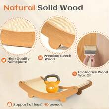 1 chiếc ghế bập bênh bằng gỗ sisal cho mèo, bảng cào móng, trụ cào móng sisal, ghế sofa cho mèo, giường cho mèo bốn mùa, ghế nằm cho mèo, bảo vệ chống cào, bền, cây leo chống cào, giúp mèo giải trí và dành thời gian chất lượng, món quà lý tưởng cho mèo con. - Phiên bản nâng cấp - Xem 9