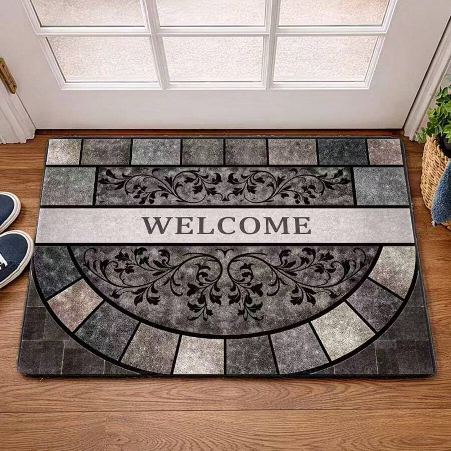 1pc Stone Brick Pattern Kitchen Rug, Kitchen Mat, Kitchen Carpet, Classic Checkered Doormat, Small Rug, Carpet, Runner Rug, Floor Mat, Home Decor, Area Rug, Outdoor Mat, Bedroom Carpet, Washable Rug