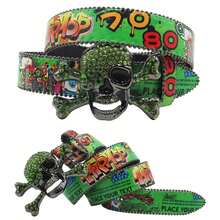 Pink Big Skull Punk Black Rhinestone Belt Rhinestone Soldier Belt Western Cowboy Y2K Fashion Belt Hip Hop Graffiti Summer, School Casual, Business, Boyfriend Husband Father Dad Men Gift, Daily Wear, Fashion, Teen, Outdoor, Vacation, Athletic, Travel, Street, Boho, Vintage Fall, Autumn, Halloween Autumn-Winter Accessories,Suitable For Teens, Youth,Men,Casual, Outdoor, Athletic, Vacation, Graduation Gifts, Birthday, Daily Wear HDVN - 彩色 - 查看 2