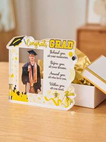 1/3/5 piezas Placa de premio de acrílico personalizada para graduación, Marco de foto de felicitación de graduación personalizado, Regalo de graduación personalizado, Decoración de escritorio de graduación, Decoración de fiesta de graduación Foto Prop - Multicolor - Ver 8