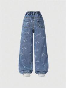 Quần jeans ống rộng dáng suông, quần denim ống đứng đa năng, phong cách đường phố. - Rửa nhẹ - Xem 3