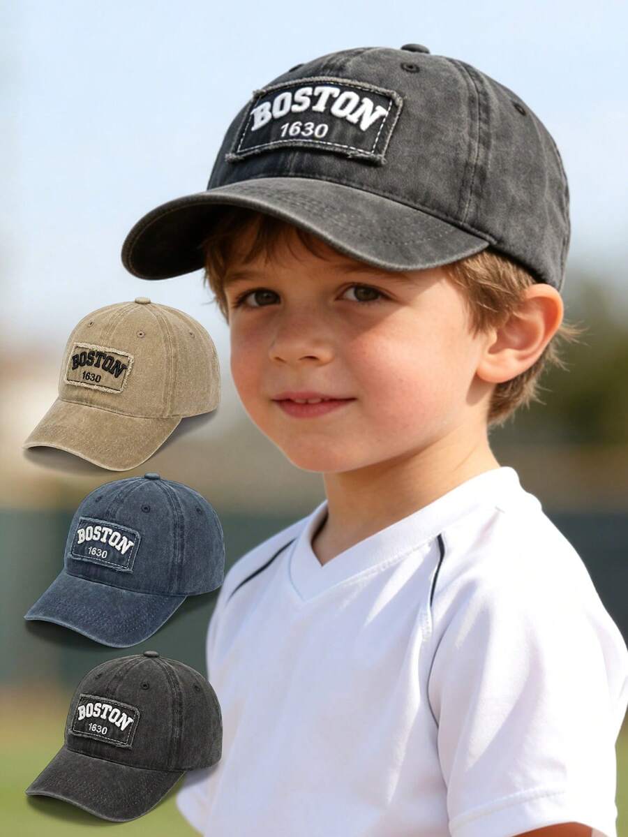 1 chiếc mũ lưỡi trai trẻ em kiểu cổ điển Boston 1630 thêu logo, unisex - 1PC - Xem 1