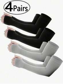 4 Pairs/1 Pair Beister UV Protection Cooling Arm Sleeves, Unisex Summer Outdoor Sun Protection Arm Sleeves With Thumb Hole, Men Sun Protection Sleeve, UV Protection,Travel,Festival - A - View 19