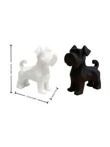 1PC Geometric Schnauzer Dog Statue, Modern Abstract Dog Sculpture, Durable Plastic Dog Figurine For Home Office Desk Decor, Cute Pet Ornament Gift For Dog Lovers, Housewarming Birthday Present - A - View 6