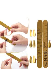 JEARLYU Bộ 5/10/20/50 miếng mút dũa móng tay, que mài móng hai mặt có thể giặt được, dụng cụ chăm sóc móng. - gừng - Xem 2