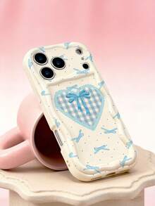 奶油色蓝色格子爱心图案手机壳，奶白色波点蝴蝶结，防震软壳，兼容 13/15/16/17 Pro/17/14/17/15 Pro/15 Plus/15 Pro Max/7 Plus/8 Plus/X/Xs Max/Xr/11 Pro/12 Pro/13 Pro/14 Pro/12 Mini/13 Mini/11 Pro Max/12 Pro Max/13 Pro Max/14 Pro Max/14 Plus/17 Pro Max/17 Air/6/6s Plus/7/8/16 Pro/16 Plus/16 Pro Max/SE2/17 Pro Max 和三星手机Galaxy/A54/A14/A12/A13/A15/A32/A33/A24/A52S/S20/S21/S22/S23/S24/S23Plus/S24ultra/S25/A15/A33/A23/A07/A17/S26/A56/A57 - 彩色 - 查看 6