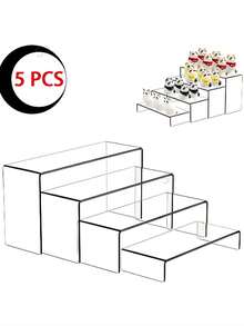 3-Tier Acrylic Cake Stand Set | Stackable Dessert Display Rack Suitable For Party | Multi-Layer Tray For Cupcakes, Macarons, Snacks, Etc. - Multicolor - View 2