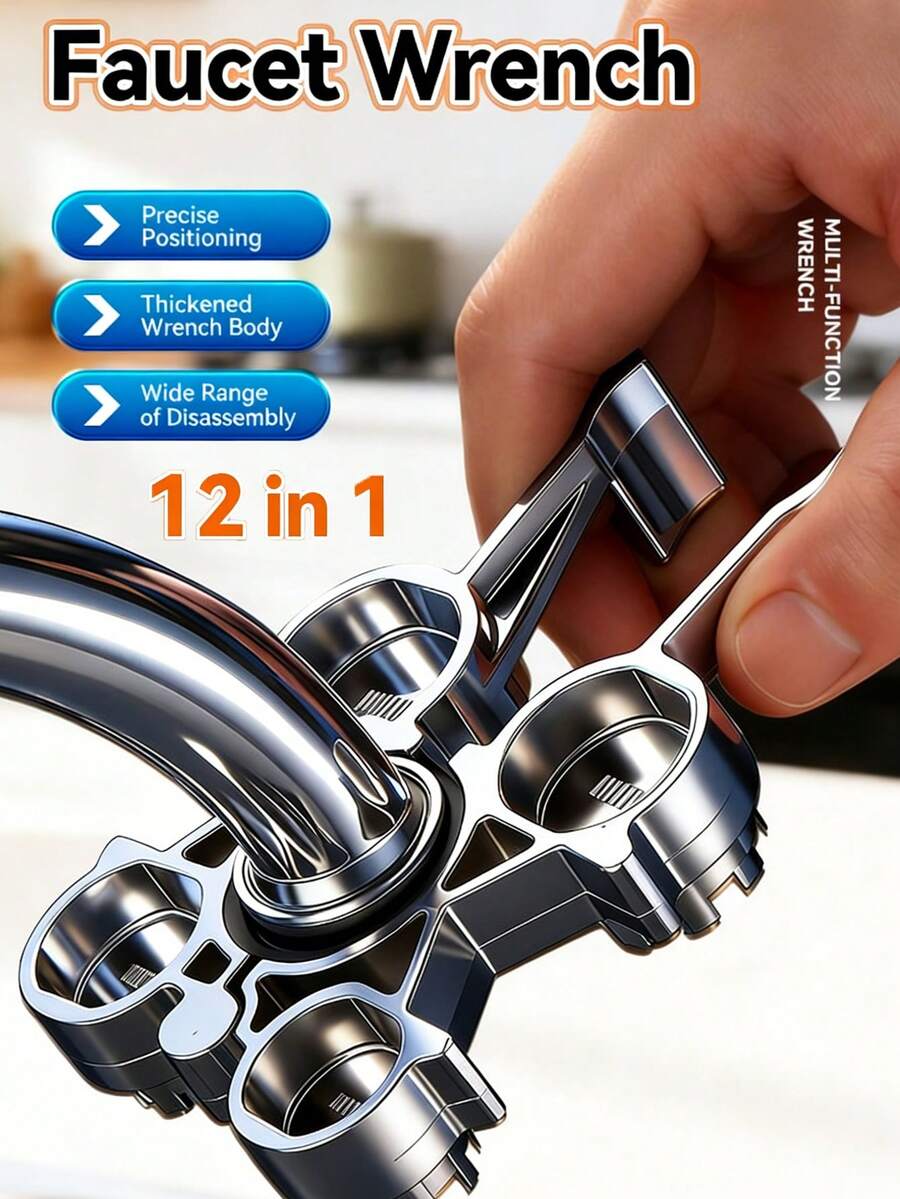 1pc Multi-Functional Faucet Cartridge Disassembly Tool, Suitable For Disassembling And Installing Kitchen And Bathroom Faucet Cartridges, Also Can Be Used As A Versatile Repair And Installation Tool - A - View 1