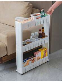 Household Multi-Storey Trolley Storage Rack Seam Cabinet Bathroom Storage Cabinet Refrigerator Seam Storage Cabinet Multi-Storey Floor Ultra-Narrow Finishing Cabinet Edge Cabinet Suitable For Bedroom, Kitchen, Living Room, Finishing Snacks. - View 2