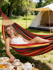 Outdoor Hängematte, Reise Lässig Schaukel, Garten Camping Hängematte mit tragbarer Aufbewahrungstasche, Outdoor Camping Hängematte, Balance Hängematte, Strand Hängematte, geeignet für Garten Schaukel, Hängematte, Balkon Stuhl, Terrasse, Wandern Hängematte - Schaukel im Freien - Übersicht 7