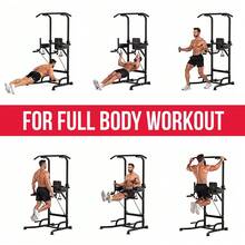 GartistGo Adjustable Multifunctional Power Tower For Home Gym - Strength Training Dip, Pull-Up And Incline Station - màu đen - Xem 6