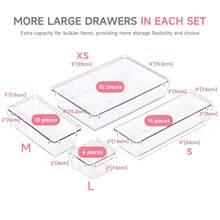 7/25/44/ 60pcs PP Clear Plastic Drawer Organizers Set, 4-Size Versatile Bathroom And Vanity Organizer Trays, Non-Slip Storage Containers For Makeup, Jewelries, Bedroom, Kitchen Utensils And Office - White - View 18