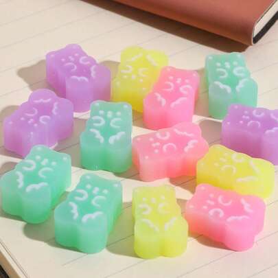 Cute Bear Erasers, Cartoon Student Pencil Erasers, Clean Erasing, Student Festival Gifts, Transparent Erasers, 2B Pencil Erasers For Study And Office, Exam And Writing Erasers, Suitable For Learning, Art, Sketching, Can Be Used As Back To School Gifts, Student Prizes