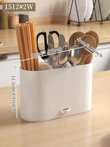 1pc Wall-Mounted/Countertop Cutlery Rack, Modern Plastic Cutlery Organizer Holder, No-Drill Chopsticks Drainer Rack, Household Kitchen Utensil Storage Rack, Kitchen Organizer, Home Storage & Organization, Kitchen Accessories - Multicolor - View 14