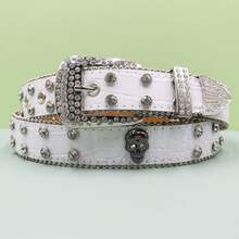 Punk Style Belt For Men & Women –  Jeans Waist Belt, High-End Leather-Like Strap - Green - View 7