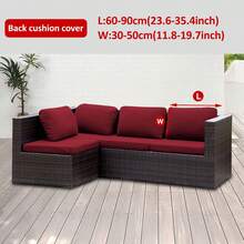 1 chiếc vỏ đệm ghế sofa ngoài trời bằng lụa sữa màu trơn mật độ cao, độ đàn hồi cao, có thể tháo rời, dạng bán kín, thích hợp cho ghế sofa sân hiên, ban công, sân vườn. - Màu Đỏ Sâu - Xem 7